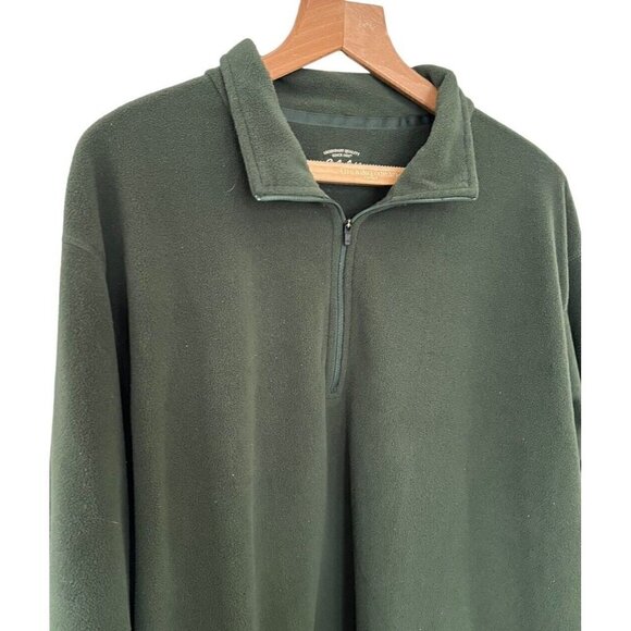 Cabela's Mens Sz L Green Fleece 1/4 Zip Pullover Sweatshirt - Picture 2 of 7